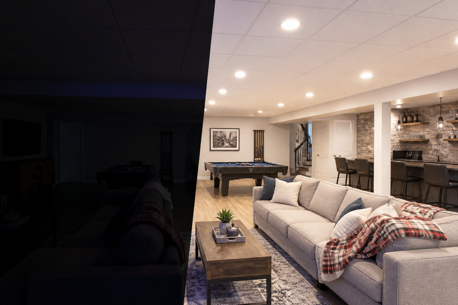 A Painesville Basement Makeover: The Drop Ceiling Advantage