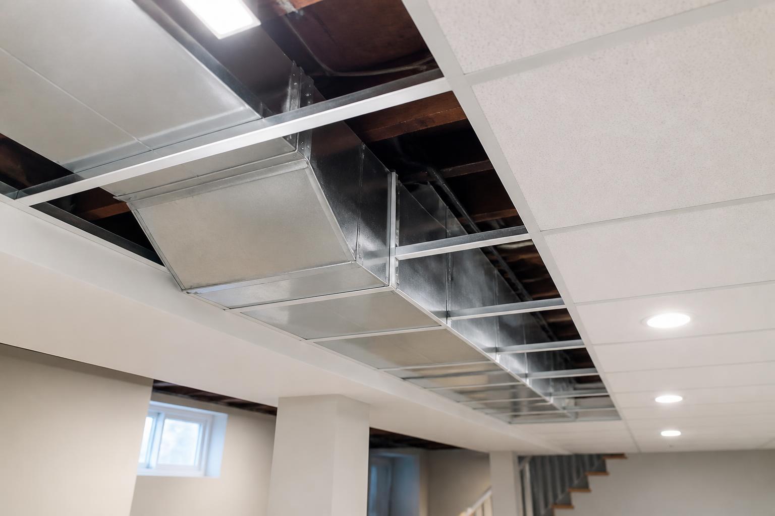 Installing a Drop Ceiling Around Basement Ductwork