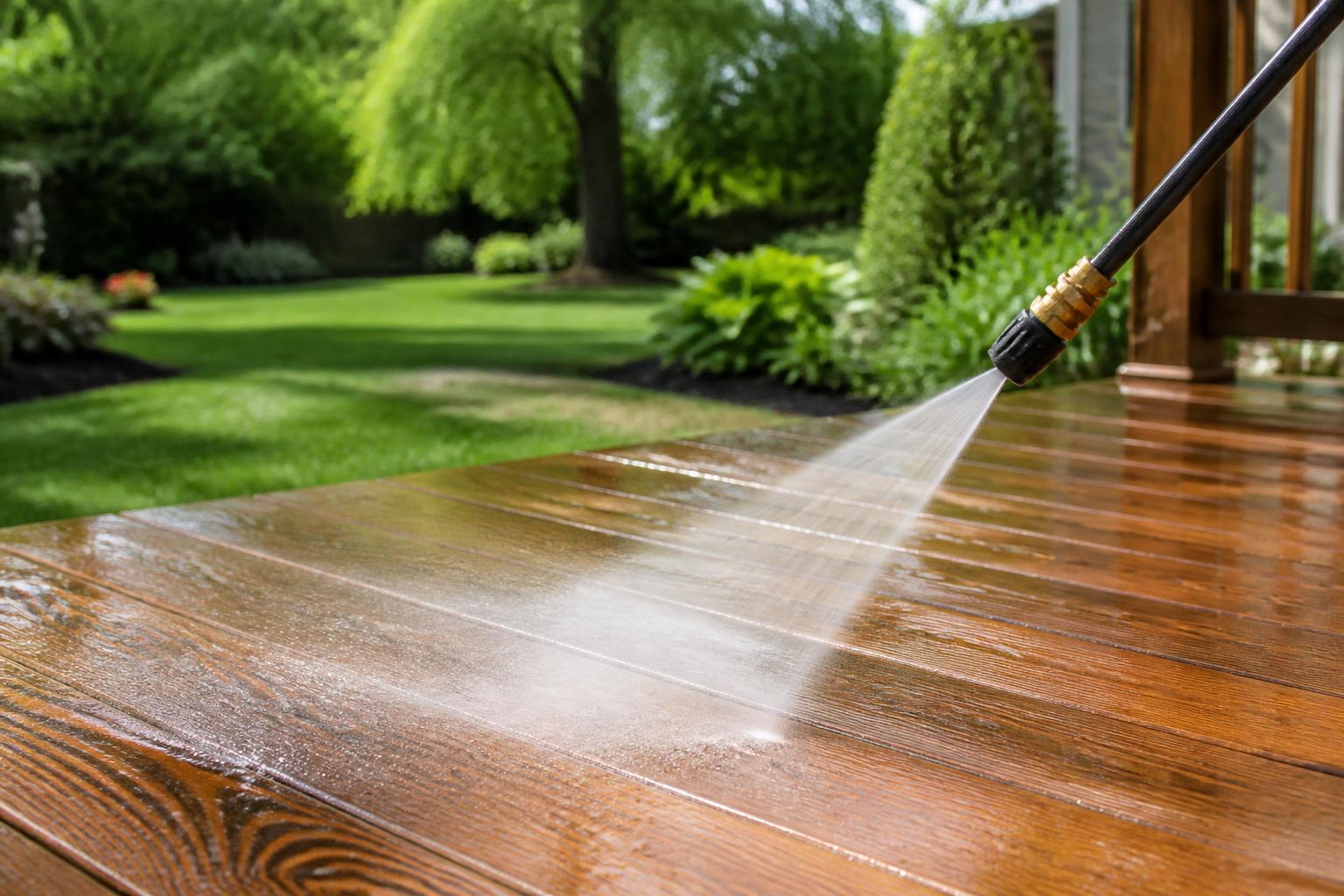 Safely Power Washing Your Wood Deck